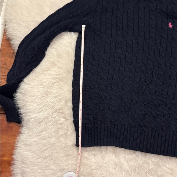 Ralph Lauren Sport Women Navy Cotton Turtleneck Sweater Size L pre-owned. - Picture 8 of 8